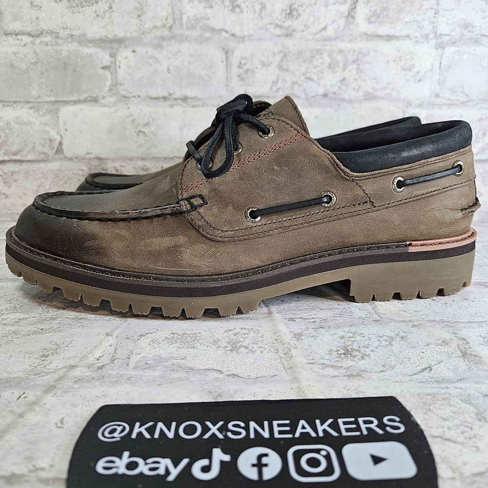 Sperry Authentic Original Lug 3-Eye Brown Leather Boat STS25156 Men's Size 11.5 - Picture 4 of 7
